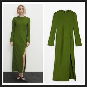 Massimo Dutti | Dresses | New Massimo Dutti Green Viscose Flowing Fabric Long  Dress | Poshmark